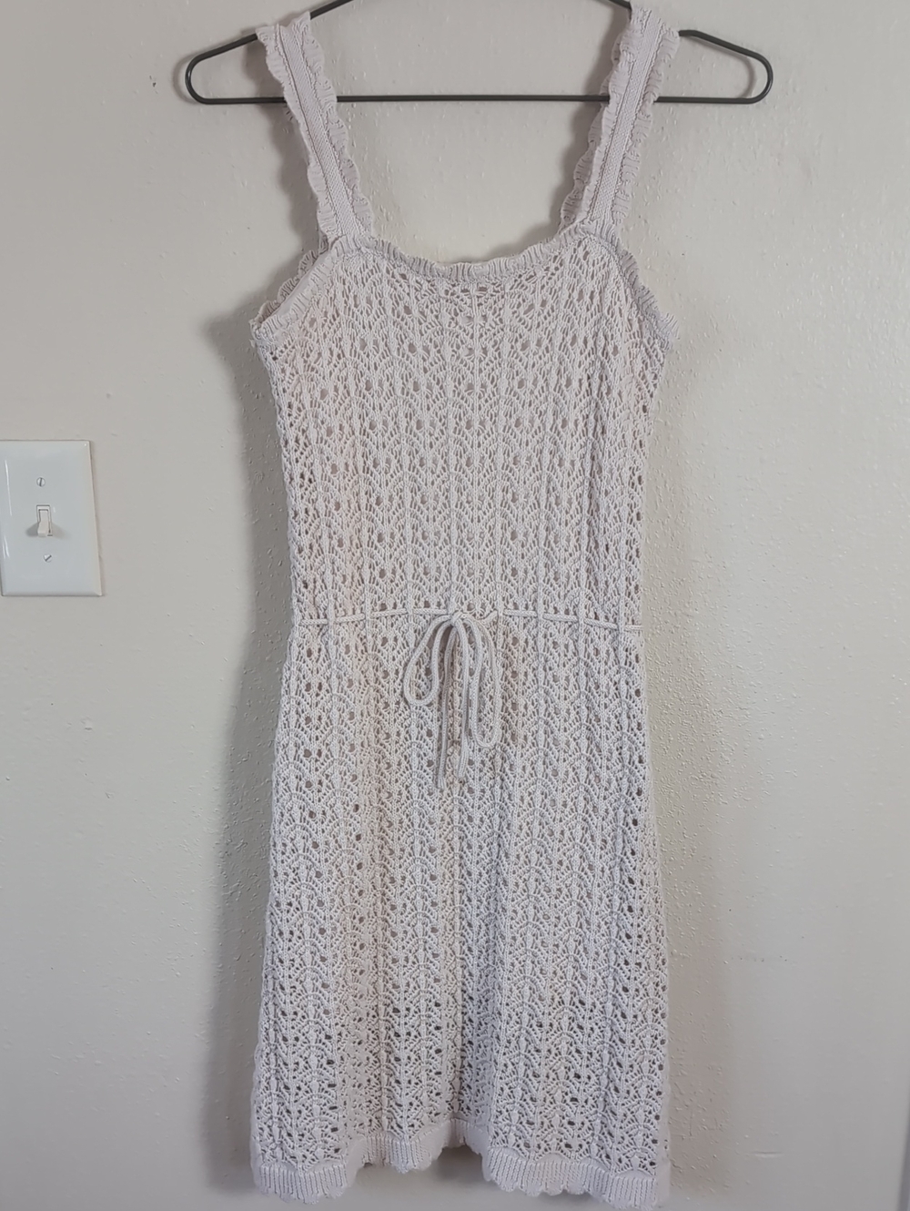 Jessica Simpson White Crochet Mini Sundress M